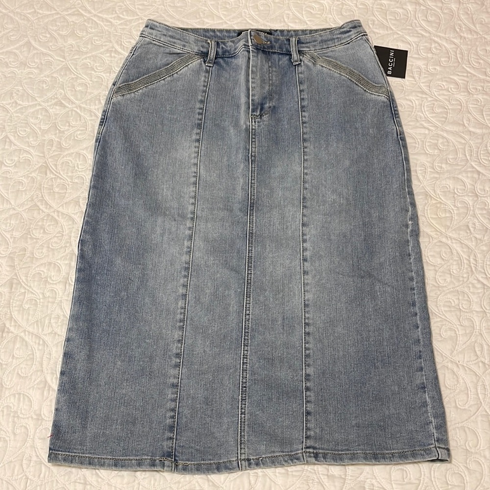 Baccini Denim MIDI Skirt Size 6